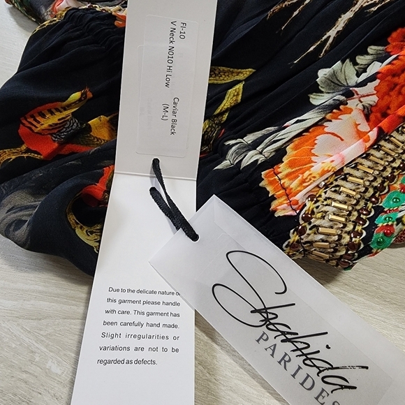 NWT Shahida Parides Luxury Embellished Multi-color Asymmetrical Hi-Lo Dress- M/L - Picture 13 of 16